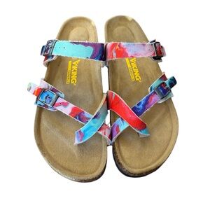 NWOT Viking Tofino Colorful Marbled Sandals-US size 9, Euro Size 40